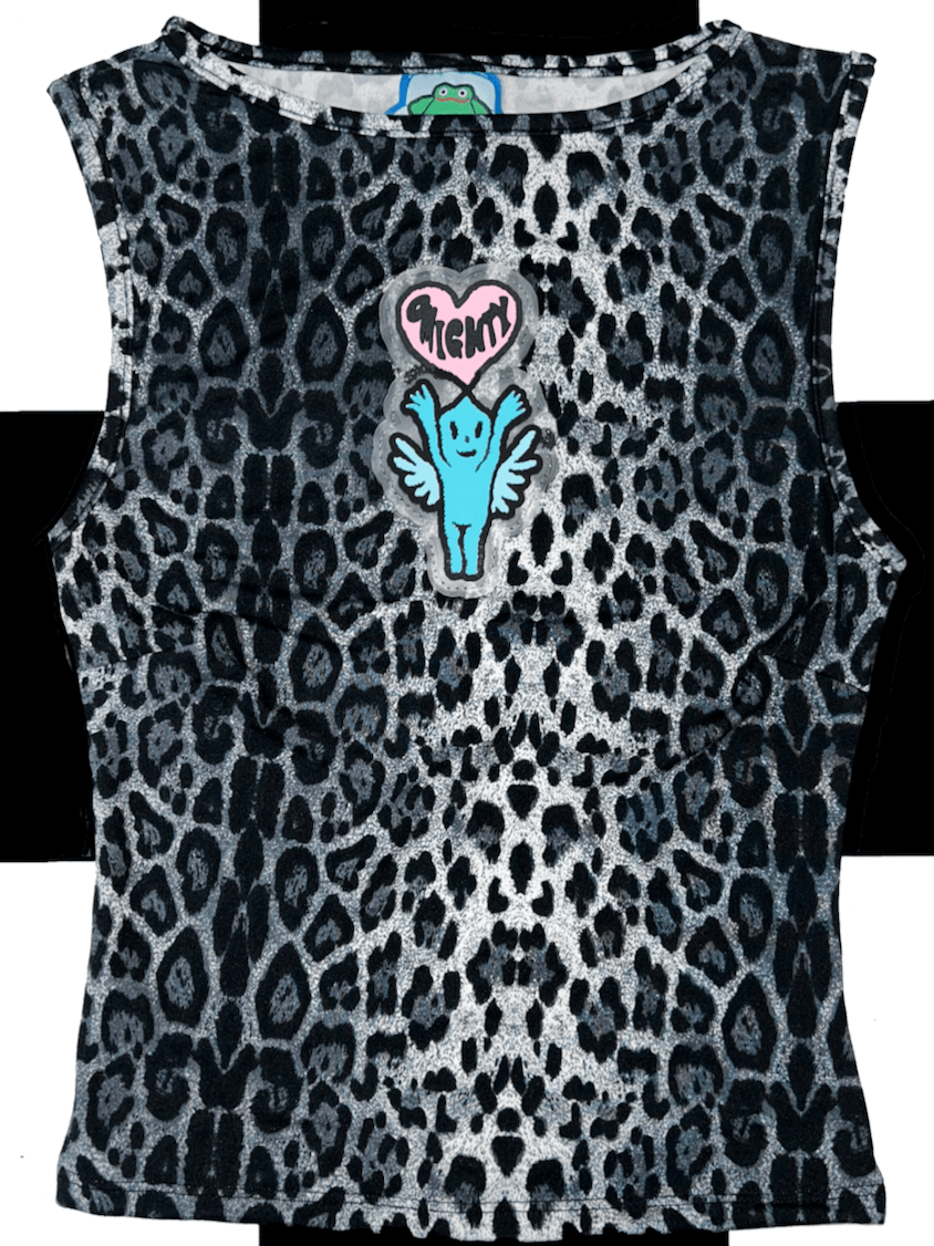 o'mighty LOGO FITTED TANK IN SNOW LEOPARD