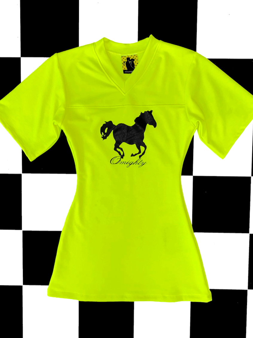 o'mighty LOGO TSHIRT DRESS IN NEON YELLOW