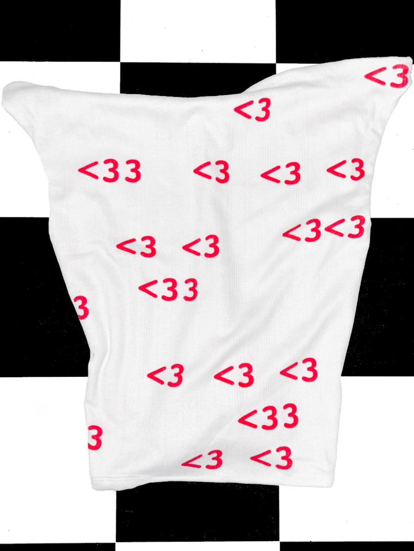 o'mighty LOVE EMOTICON POINTELLE OFF SHOULDER