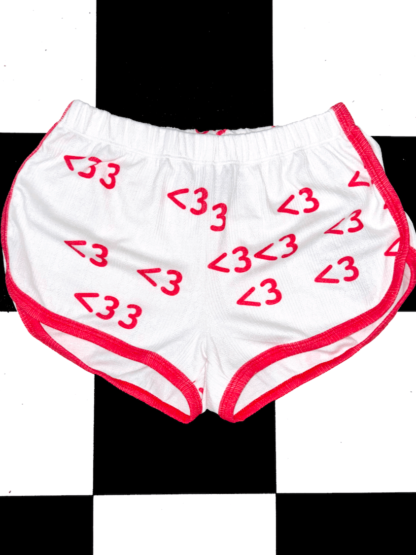 o'mighty LOVE EMOTICON POINTELLE SHORTS