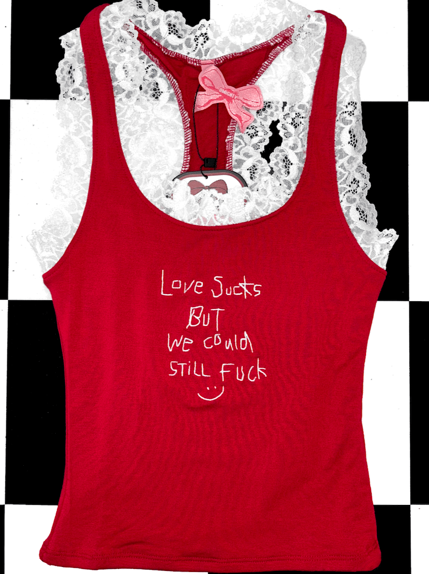 o'mighty LOVE SUCKS LACE CAMI
