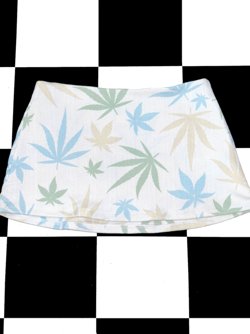 o'mighty MARIJUANA POINTELLE MICRO SKIRT