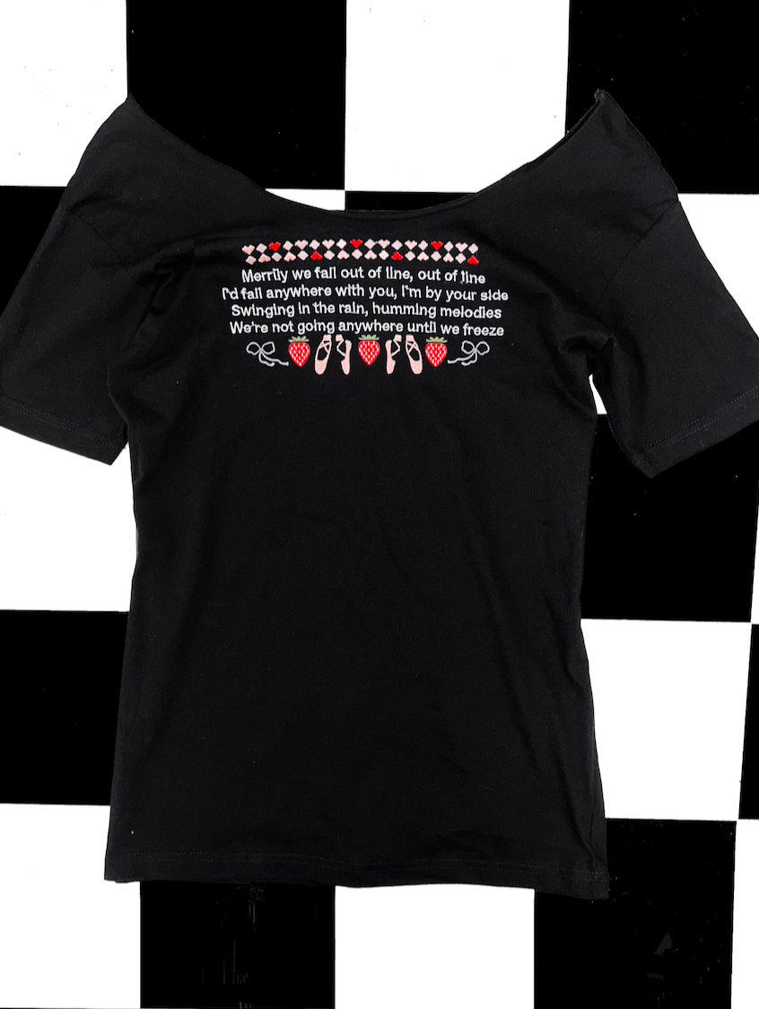 o'mighty MERRILY WE FALL OUT OF LINE OVERSIZED TEE