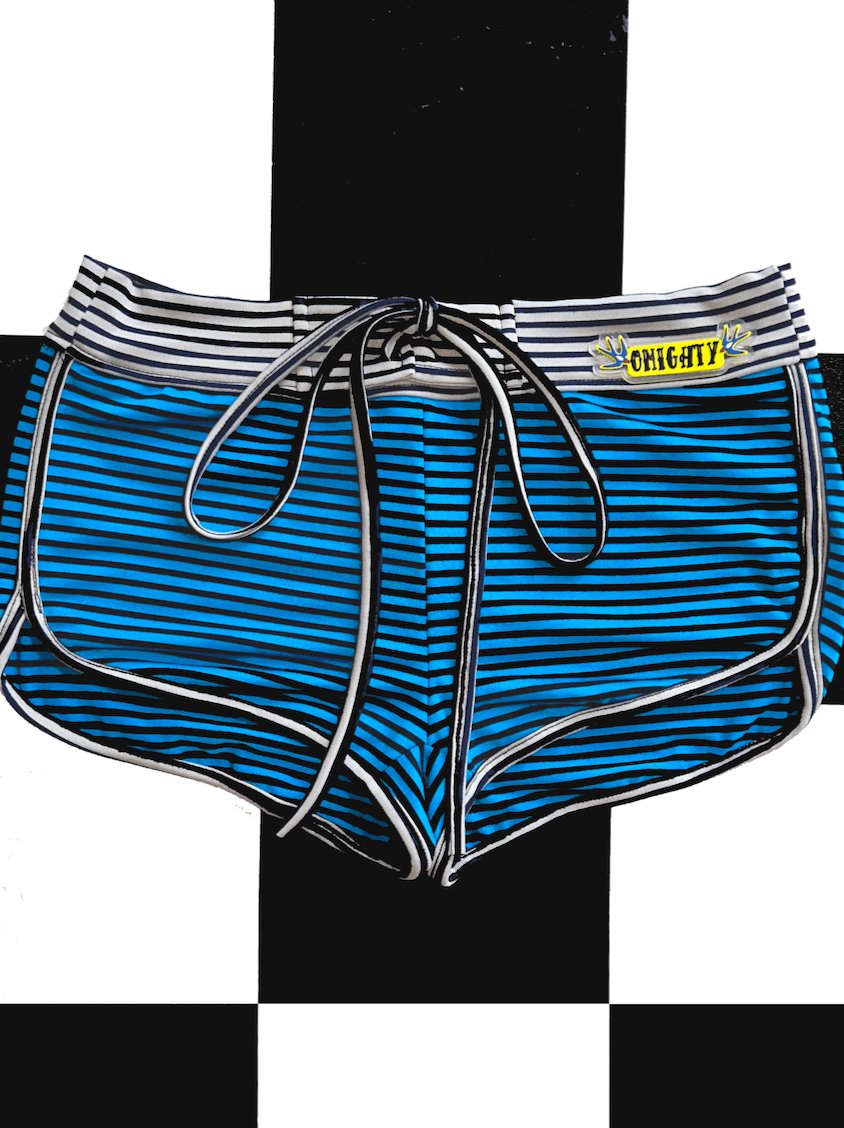o'mighty MINI STRIPED SHORT IN BLUE