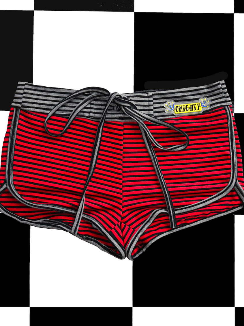 o'mighty MINI STRIPED SHORT IN RED