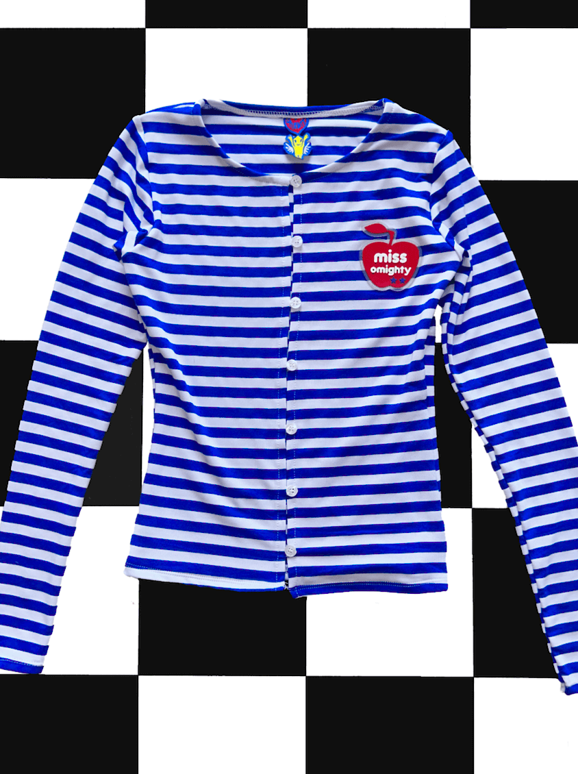 o'mighty MISS OMIGHTY CARDI IN BLUE STRIPES