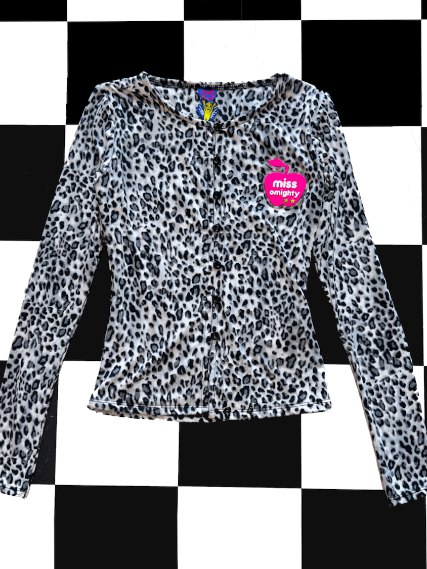 o'mighty MISS OMIGHTY CARDI IN SNOW LEOPARD