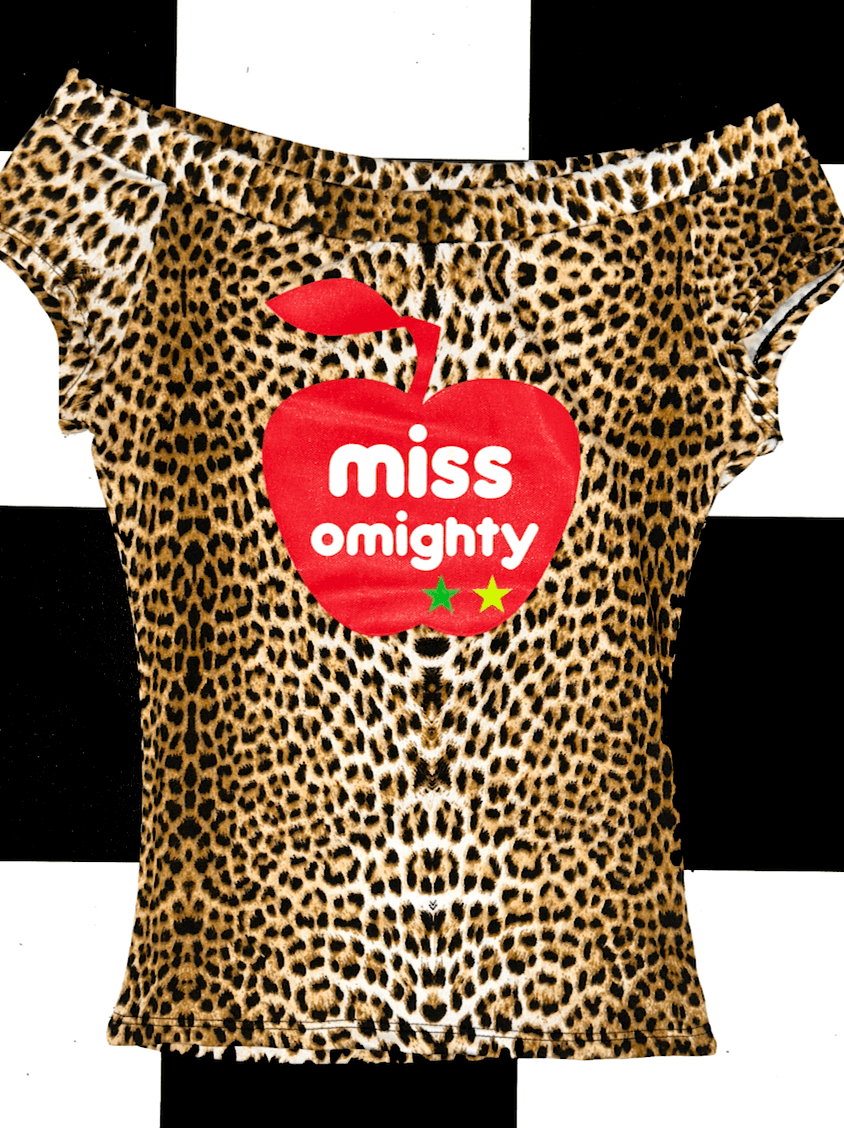 o'mighty MISS OMIGHTY LEOPARD BOATNECK TOP