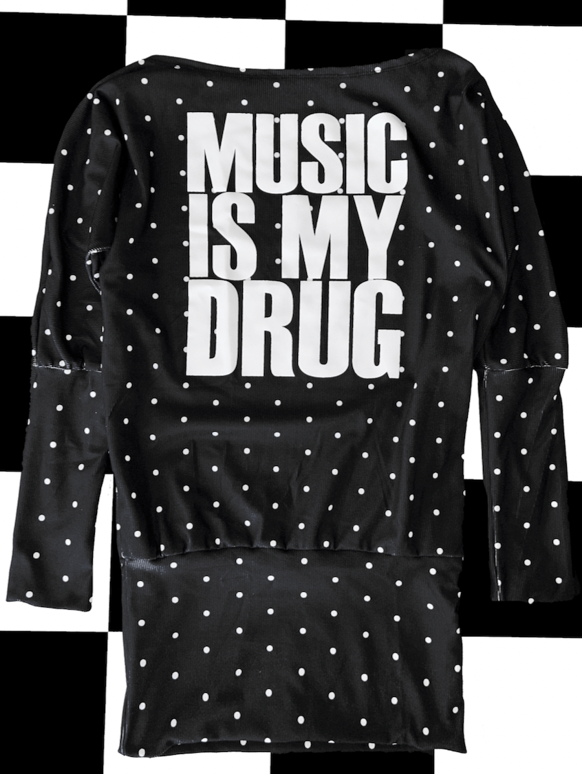 o'mighty MUSIC IS MY DRUG POLKA DRESS
