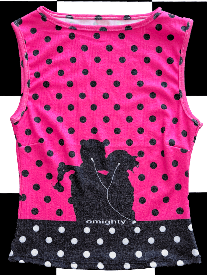 o'mighty MUSIC LOVERS POLKA TANK IN HOTPINK