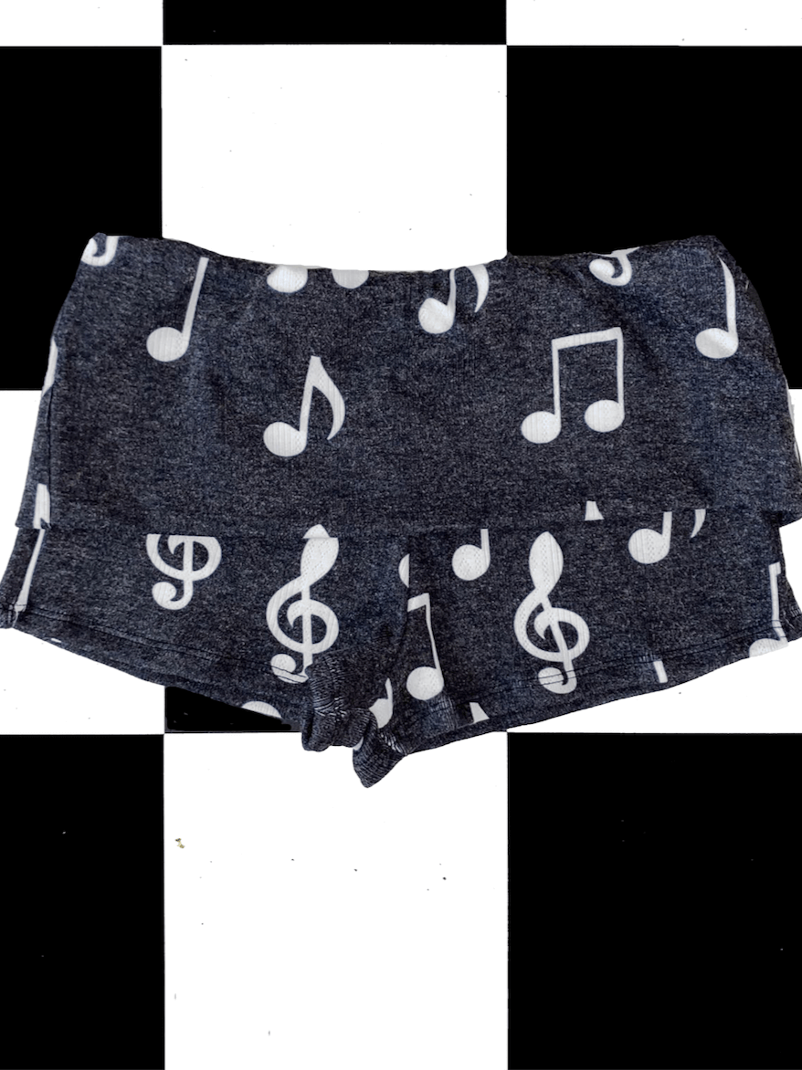 o'mighty MUSIC POINTELLE SHORT IN BLACK