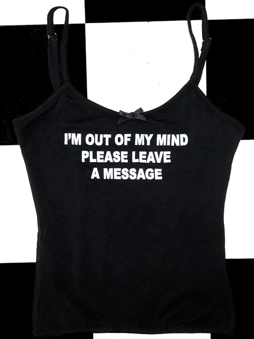 o'mighty OUT OF MY MIND FITTED CAMI IN BLACK