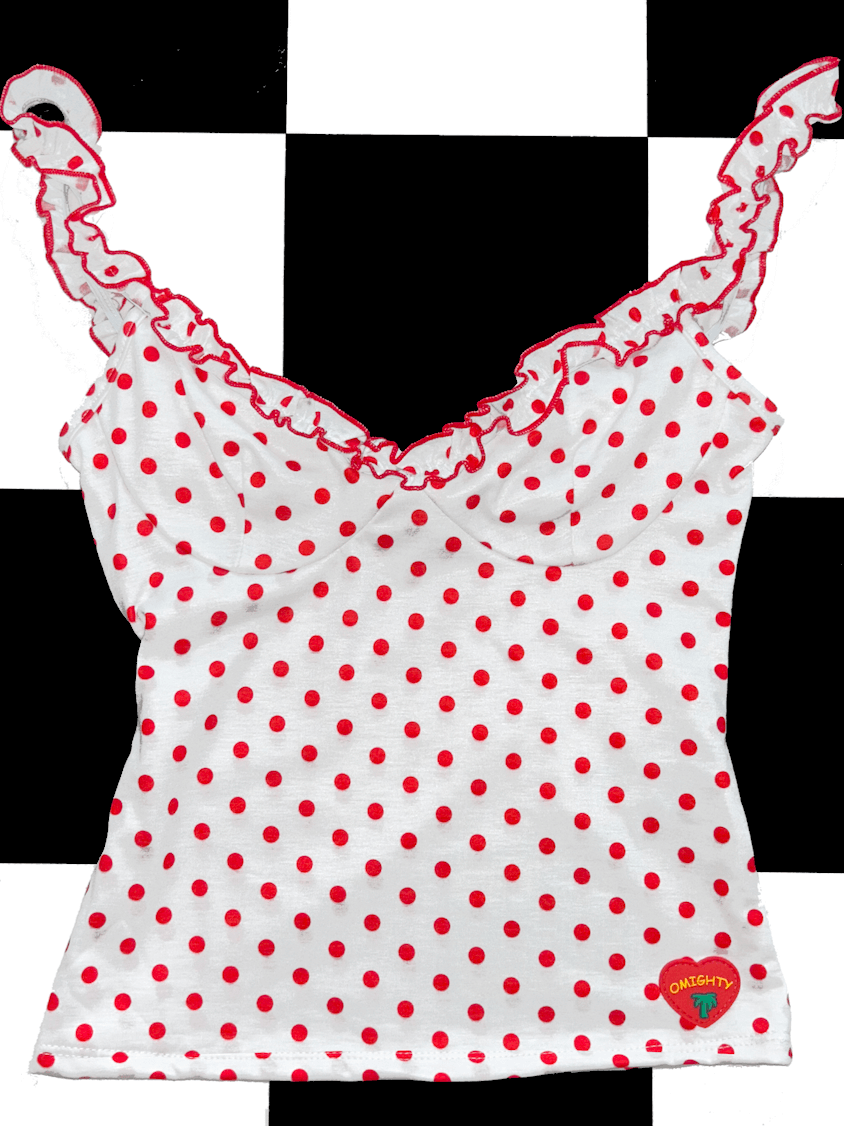 o'mighty PALMA POLKA TOP IN CHERRY