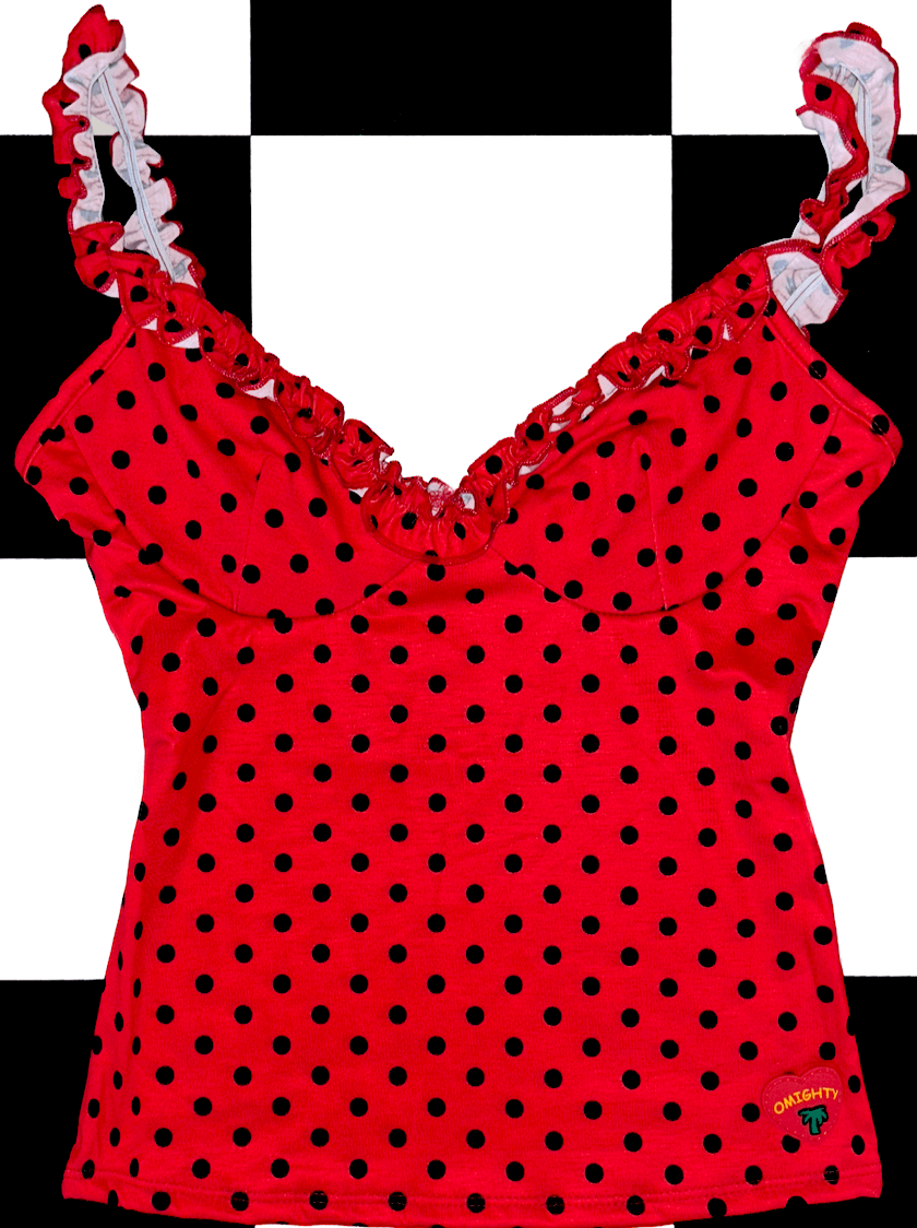 o'mighty PALMA POLKA TOP IN RED