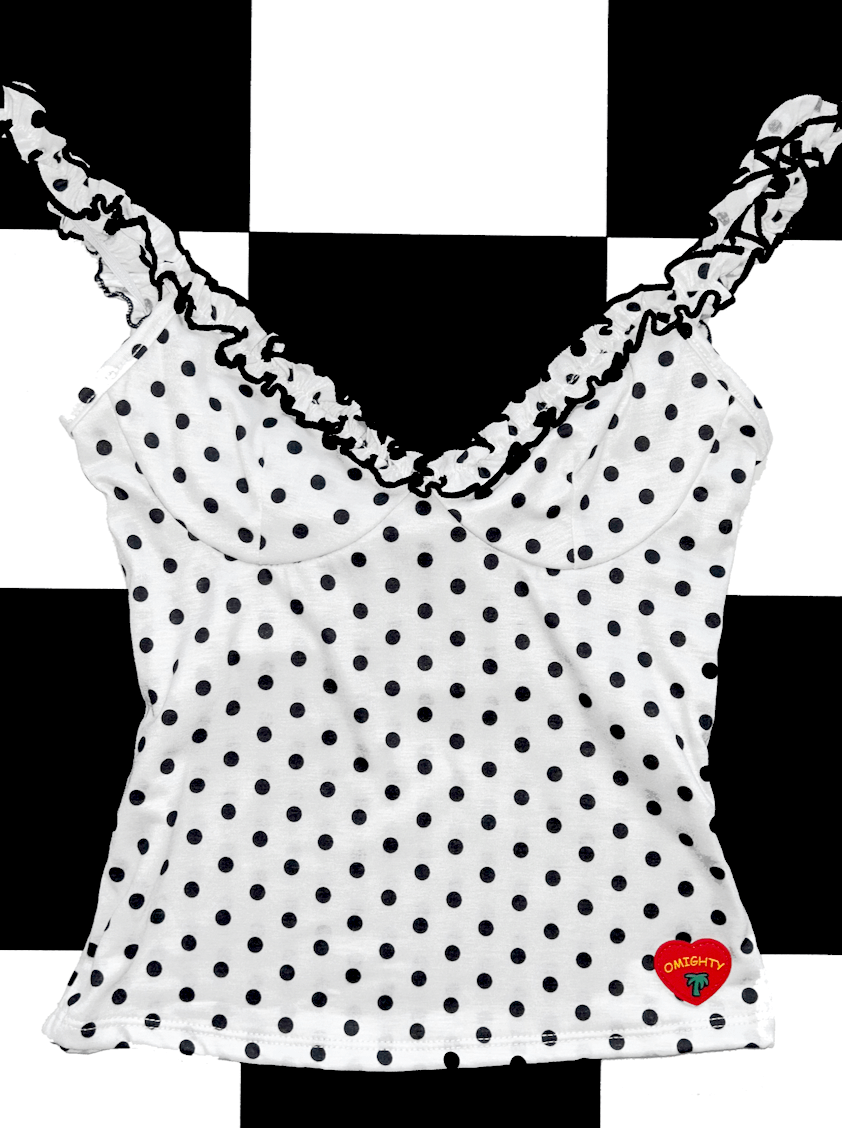 o'mighty PALMA POLKA TOP IN WHITE