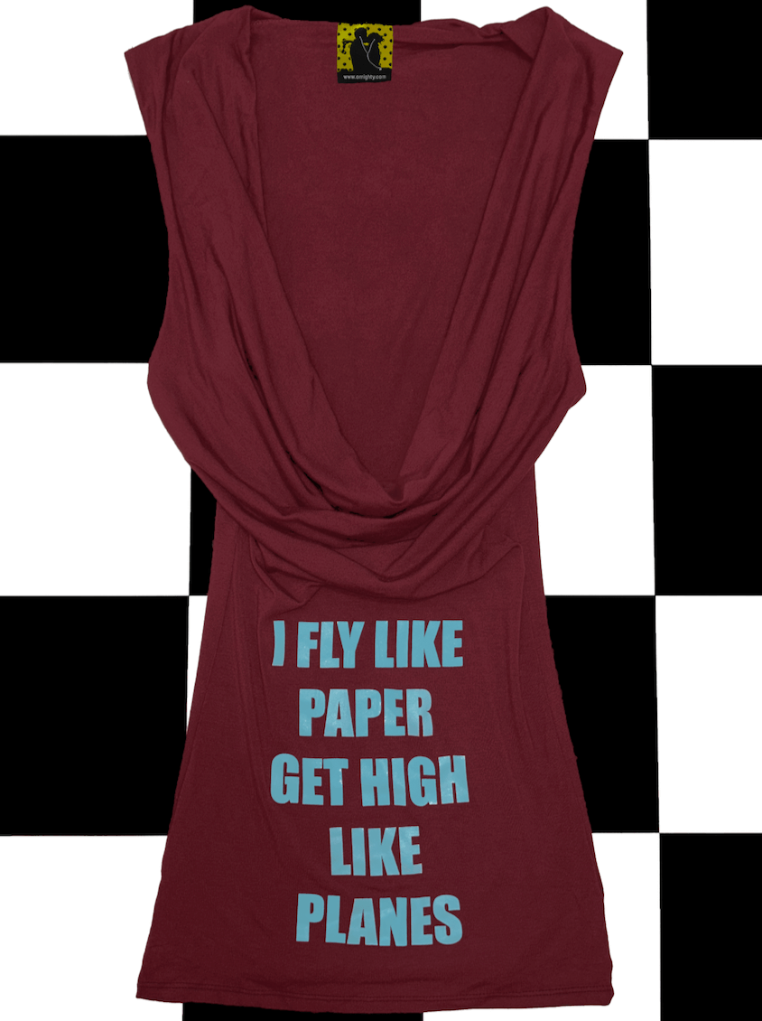 o'mighty PAPER PLANES COWL NECK DRESS IN MAROON