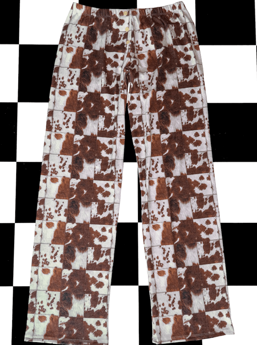 o'mighty PATCHWORK COW POINTELLE PANT