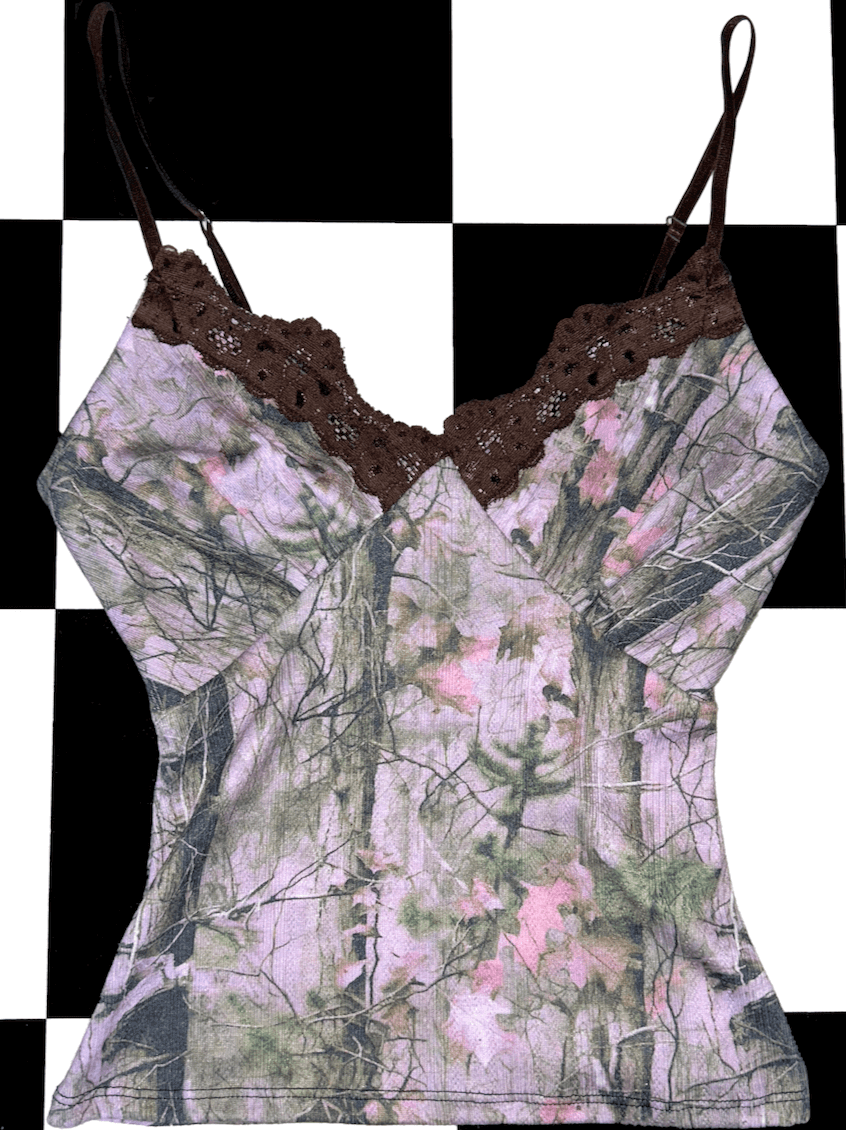 o'mighty PINK CAMO POINTELLE CAMI