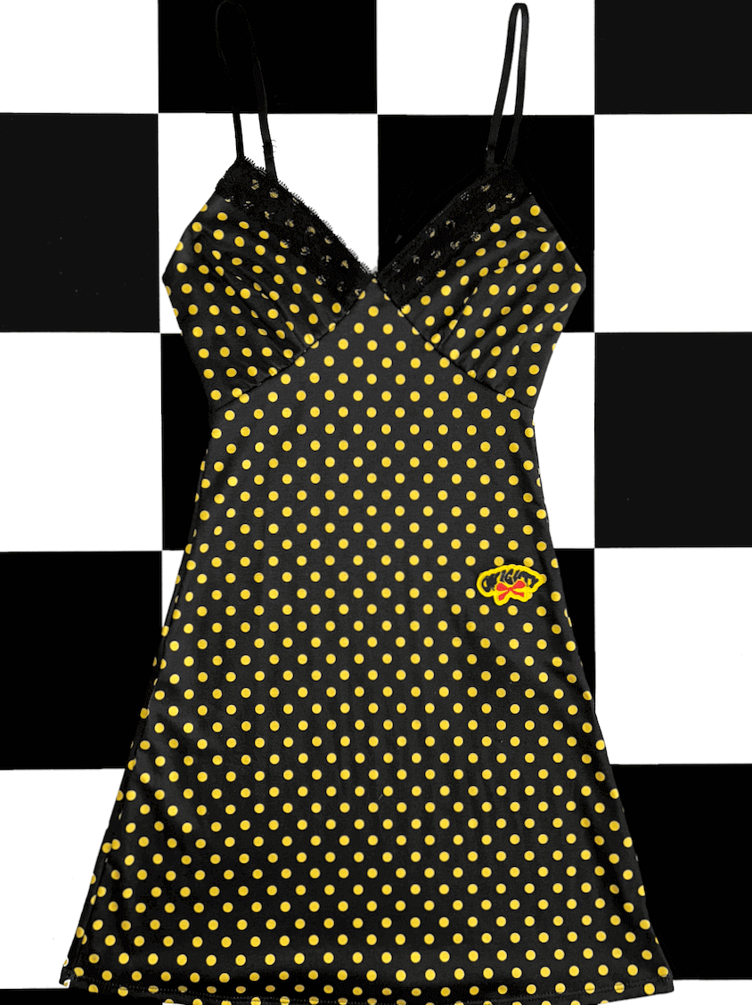 o'mighty POLKA CAMI DRESS IN BLACK