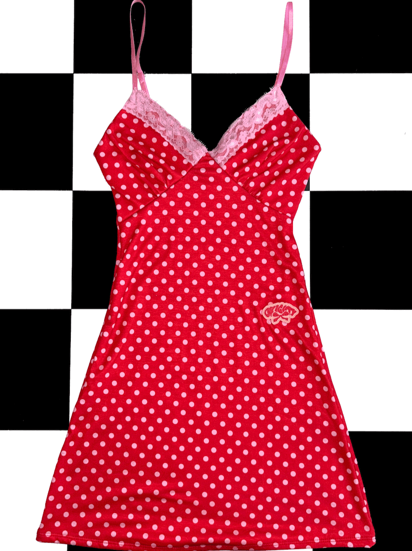 o'mighty POLKA CAMI DRESS IN RED