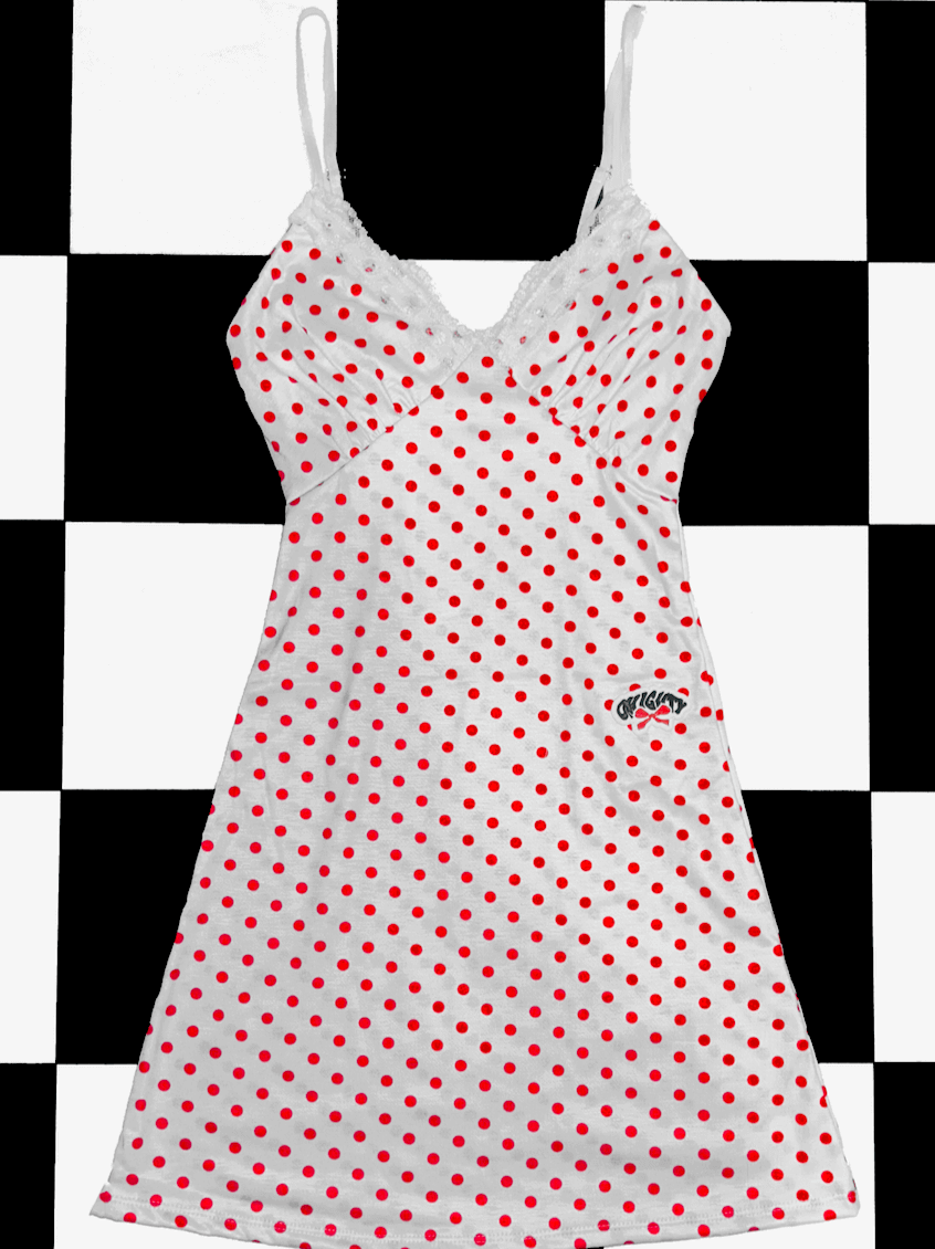 o'mighty POLKA CAMI DRESS IN WHITE