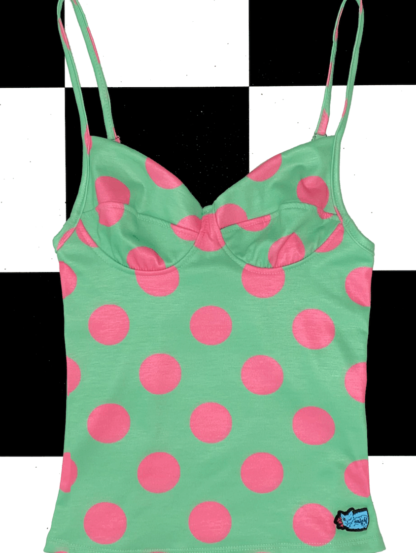 o'mighty POLKA CORSET CAMI IN GREEN