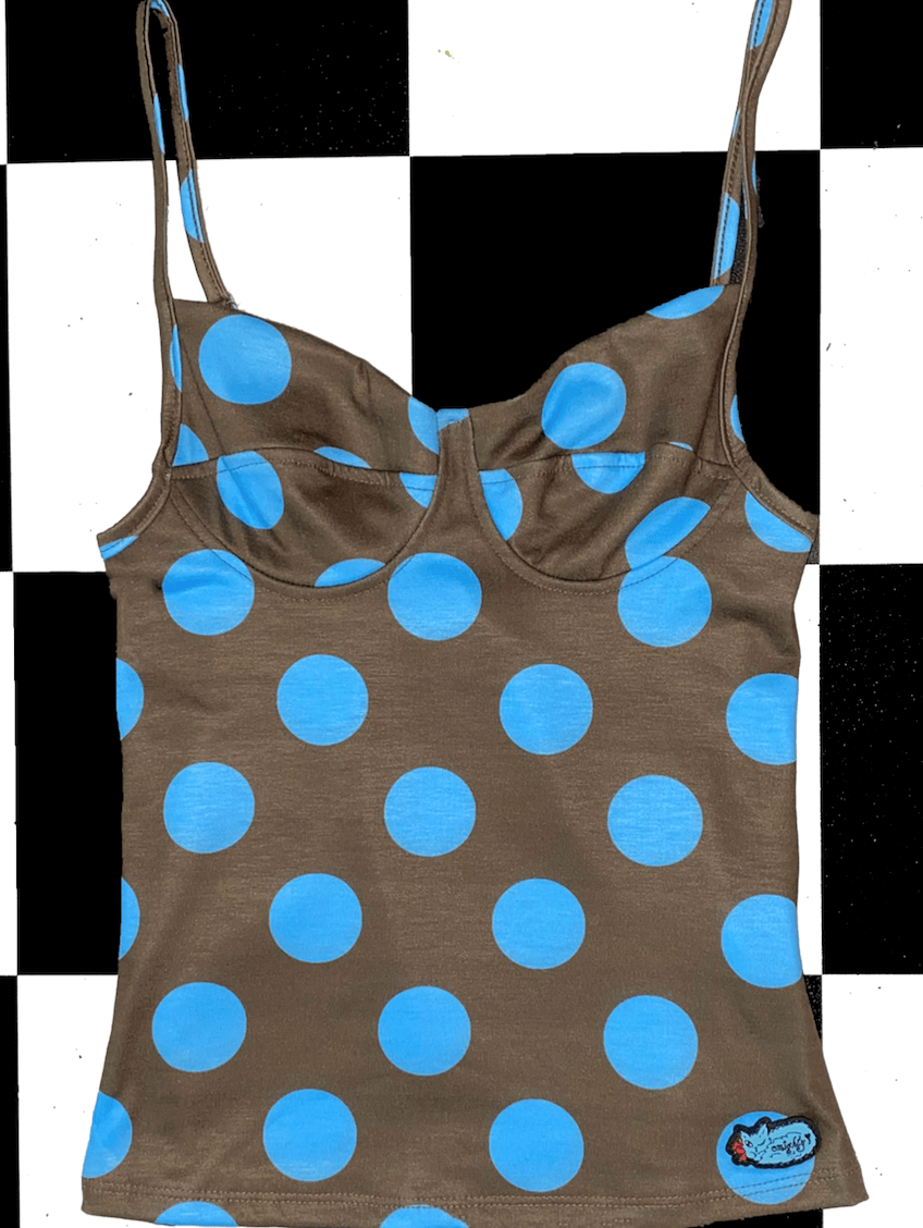 o'mighty POLKA CORSET CAMI IN MOCHA