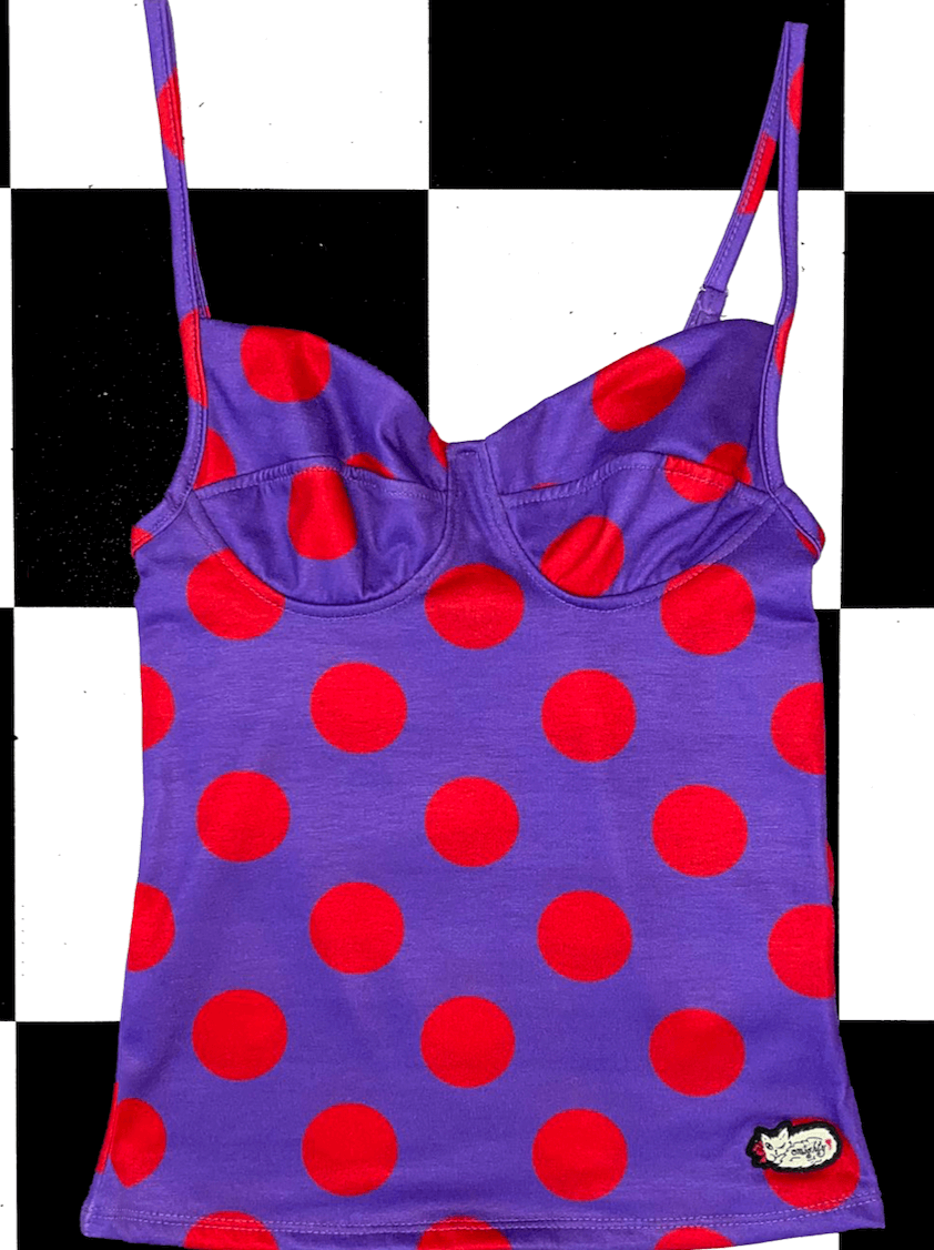 o'mighty POLKA CORSET CAMI IN PURPLE