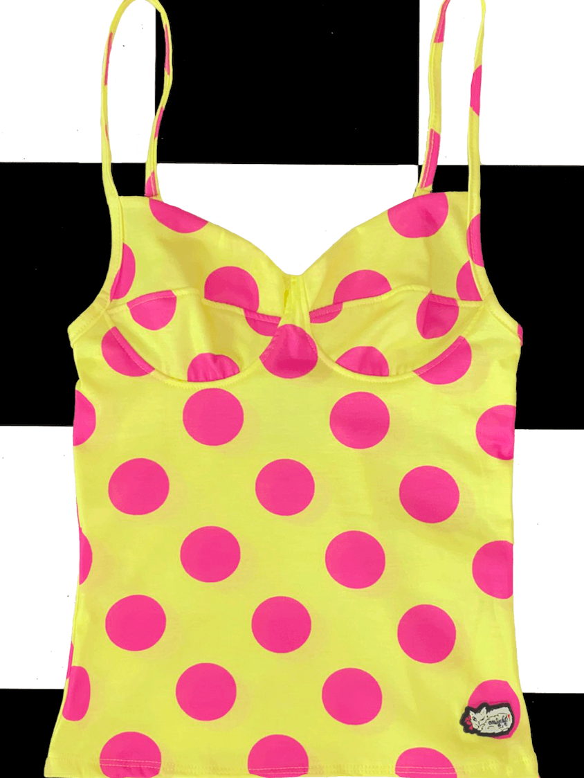 o'mighty POLKA CORSET CAMI IN YELLOW