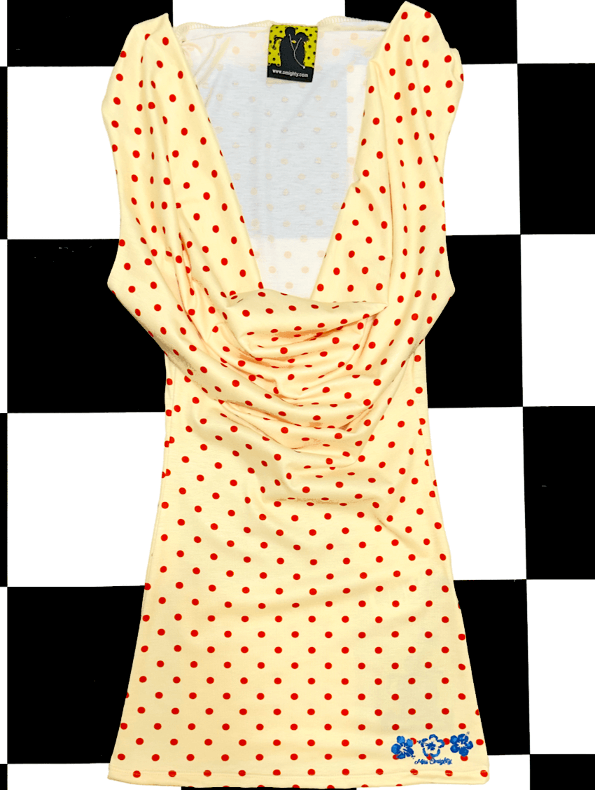o'mighty POLKA COWL NECK DRESS IN CREAM