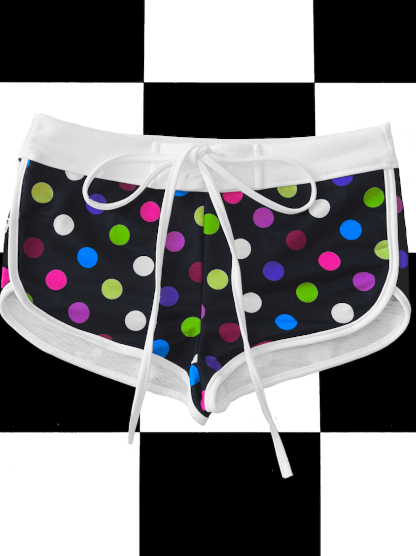 o'mighty RAINBOW POLKA SHORT IN BLACK