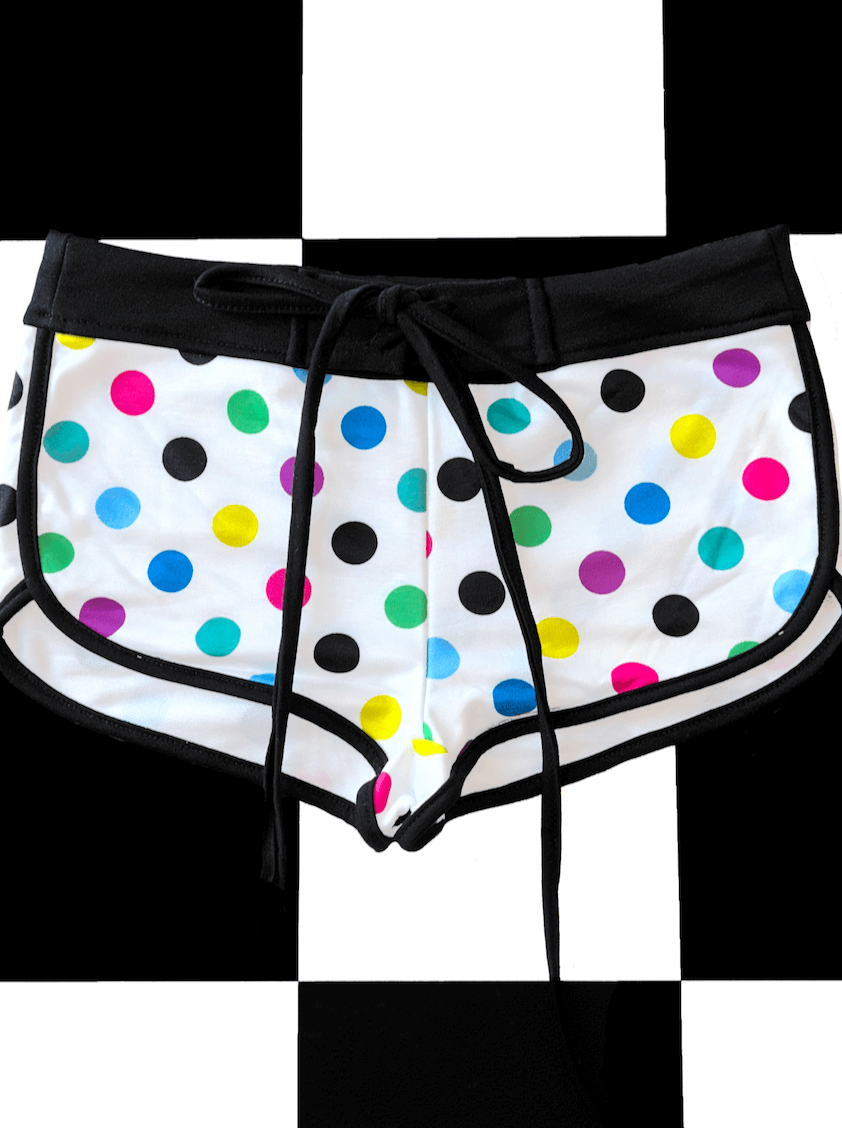 o'mighty RAINBOW POLKA SHORT IN WHITE