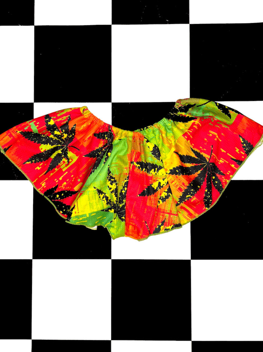 o'mighty RASTA MARIJUANA FLARE SHORT