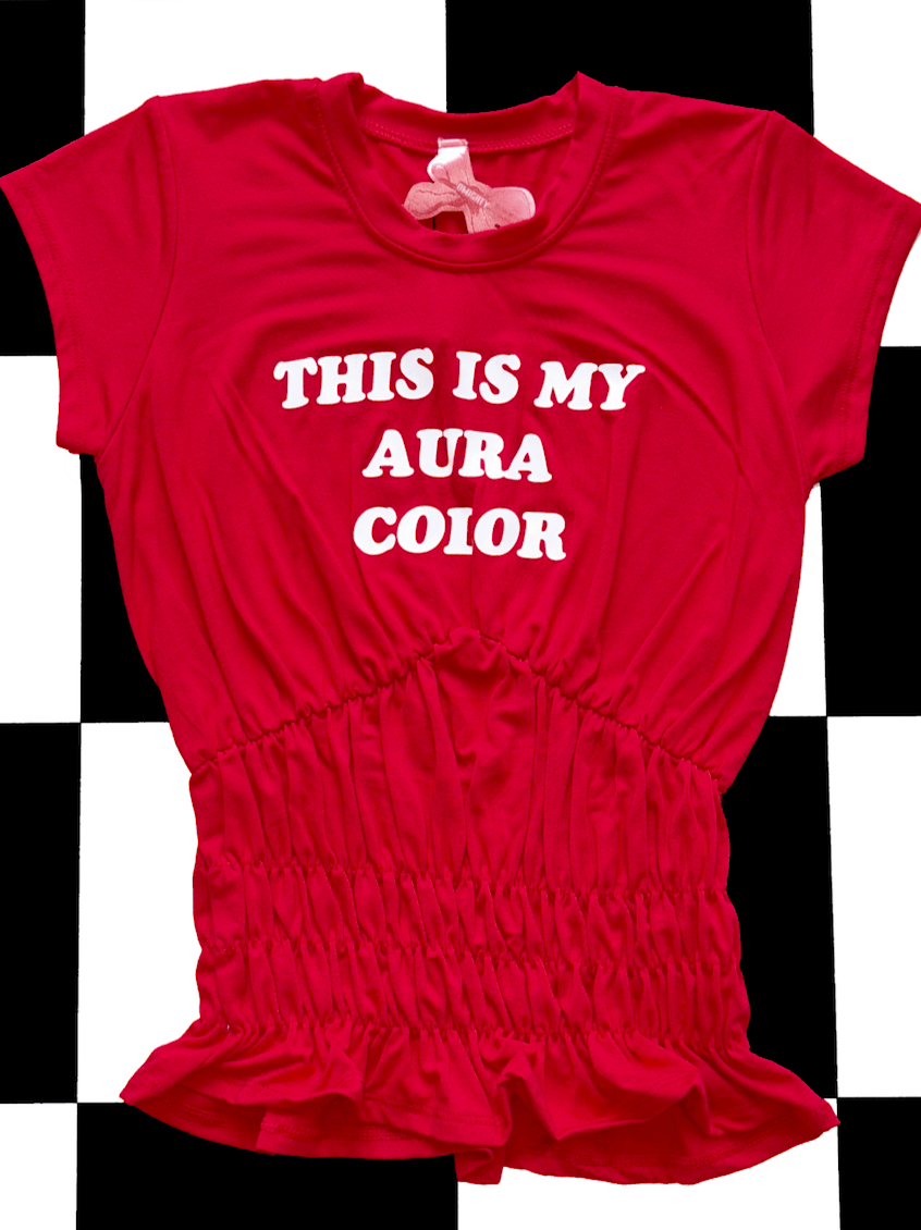 o'mighty RED AURA SCRUNCHIE TEE