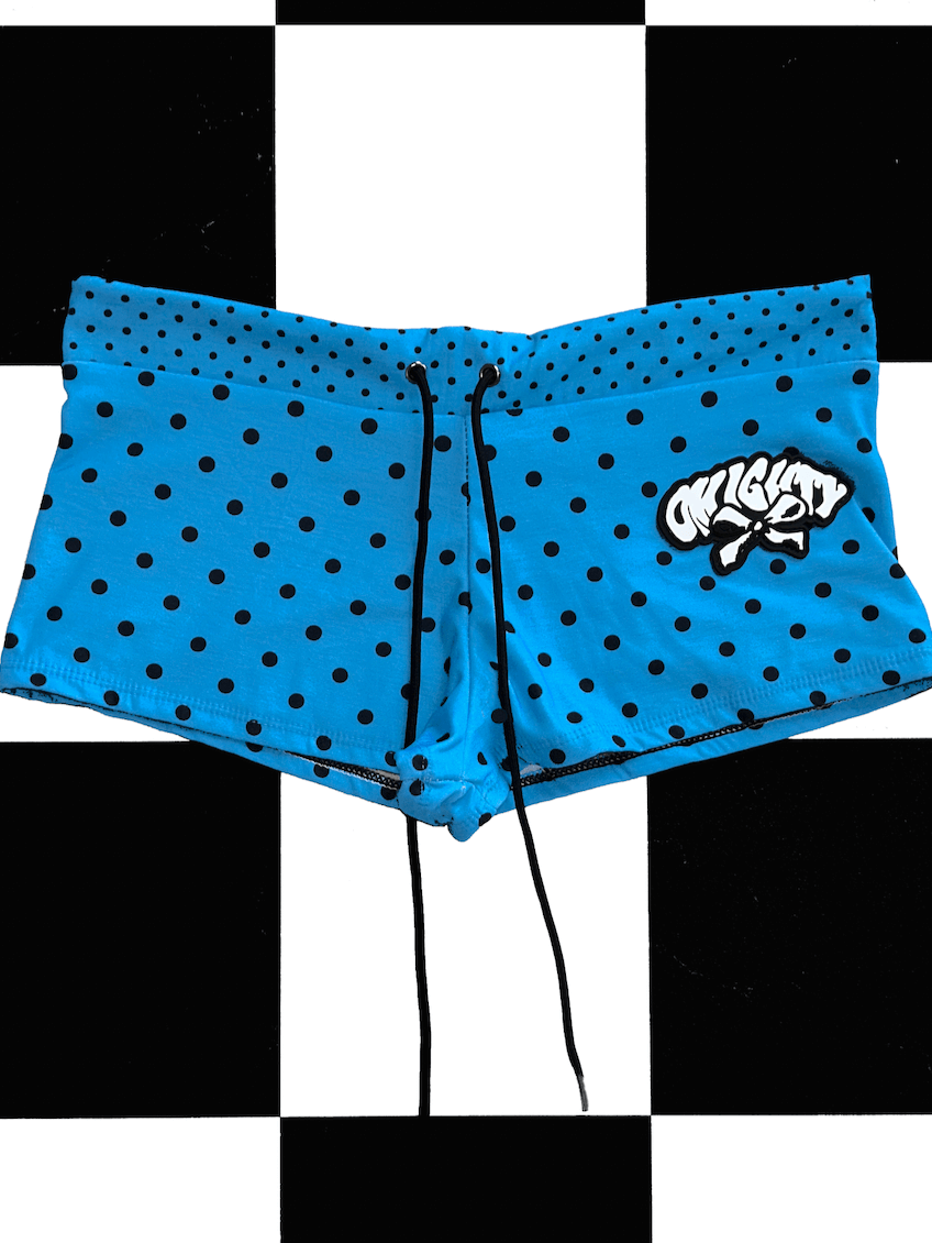 o'mighty RIBBON BOY SHORT IN BLUE POLKA