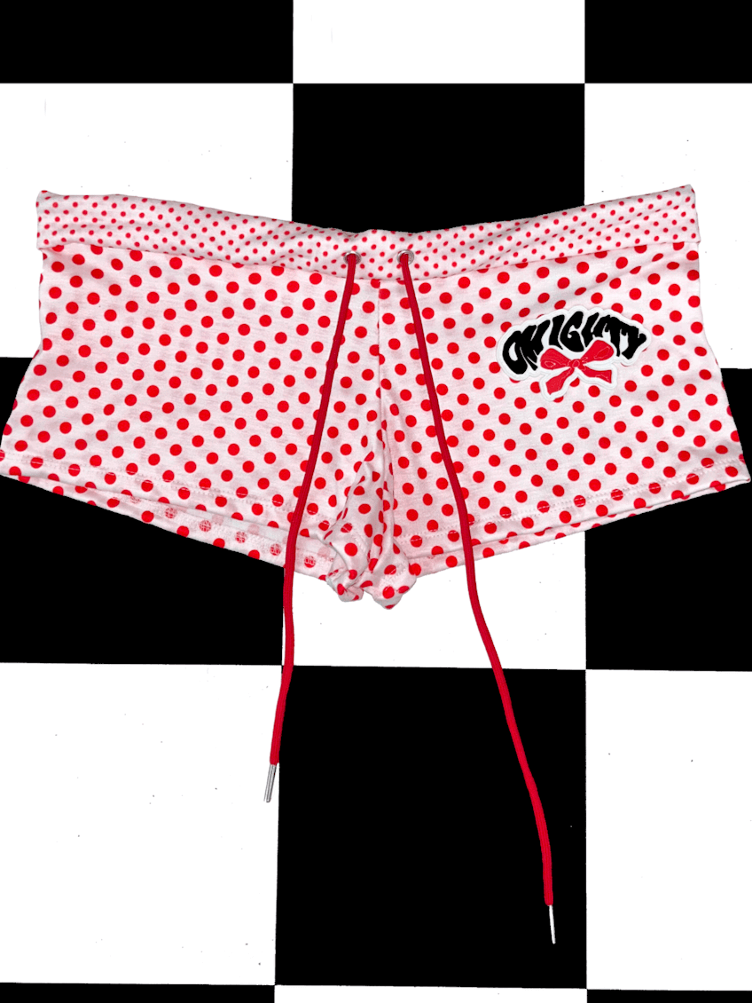 o'mighty RIBBON BOY SHORT IN CHERRY POLKA