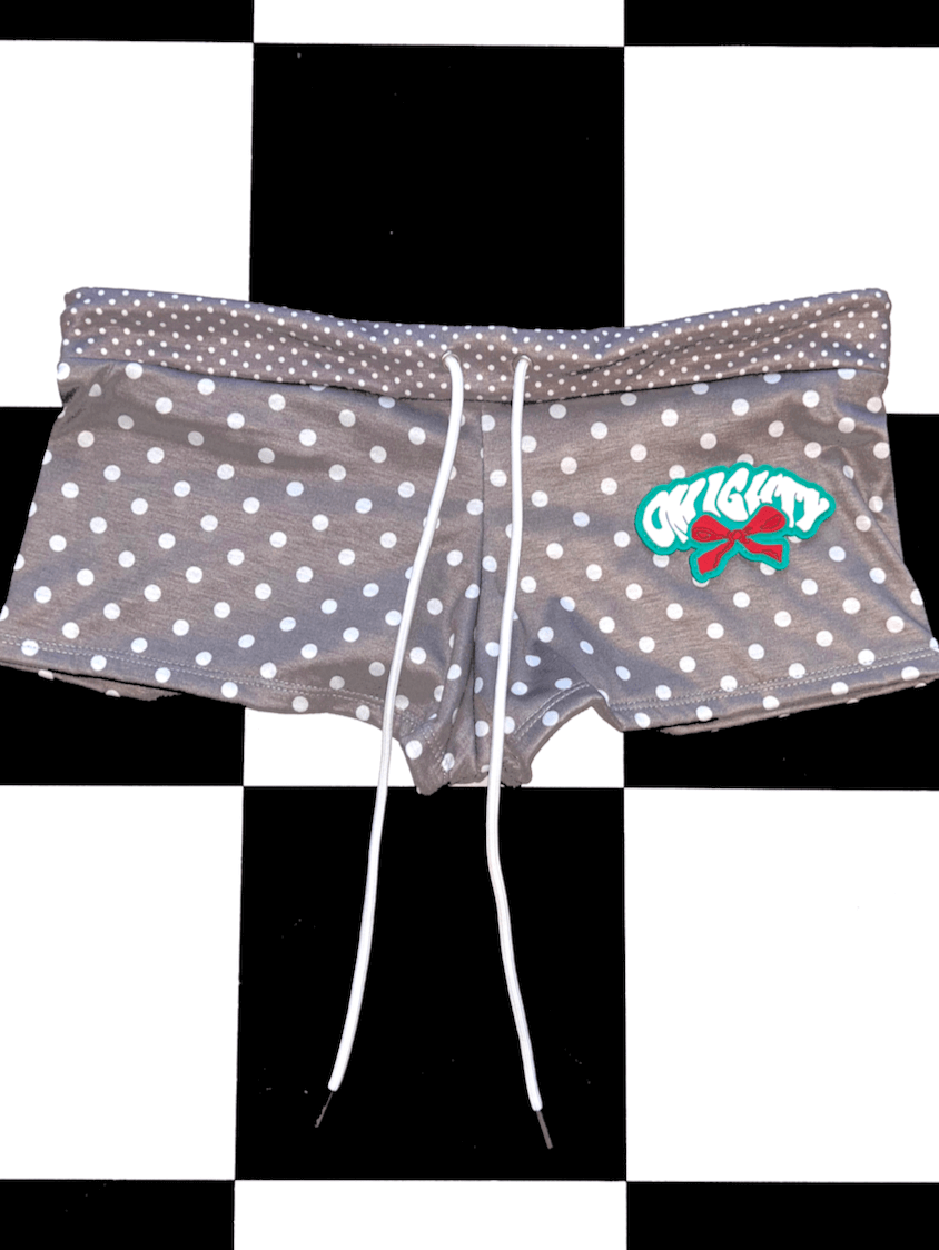 o'mighty RIBBON BOY SHORT IN GREY POLKA