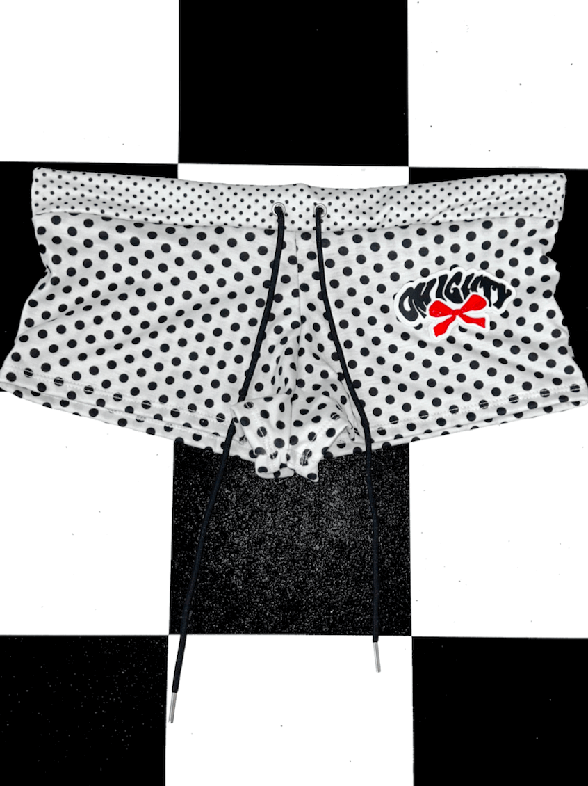o'mighty RIBBON BOY SHORT IN MONO POLKA