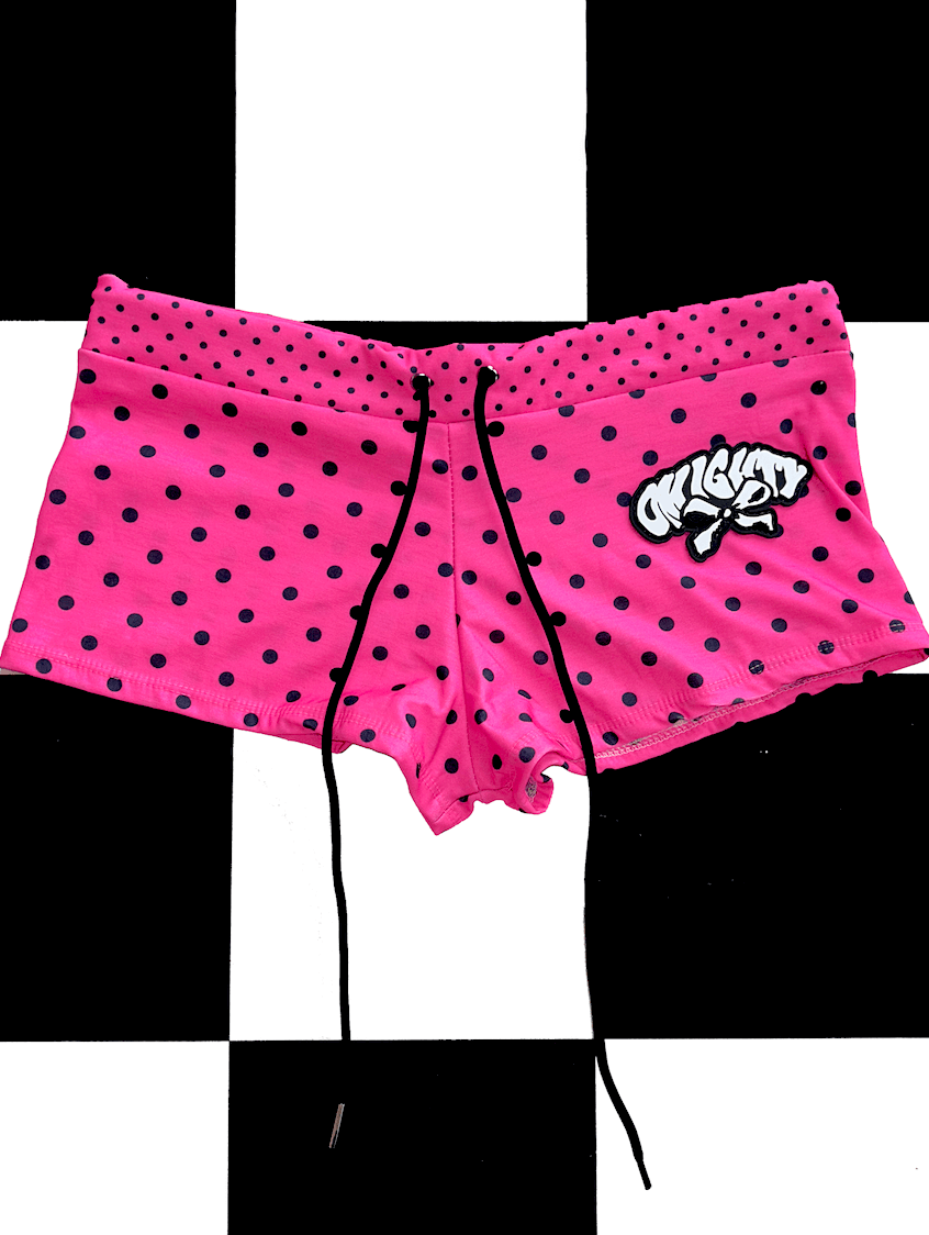 o'mighty RIBBON BOY SHORT IN PINK POLKA
