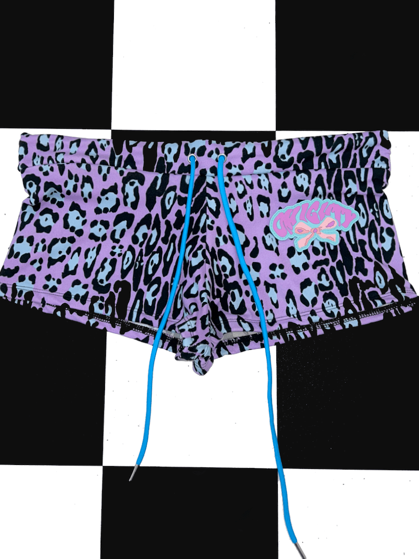 o'mighty RIBBON BOY SHORT IN PURPLE LEOPARD