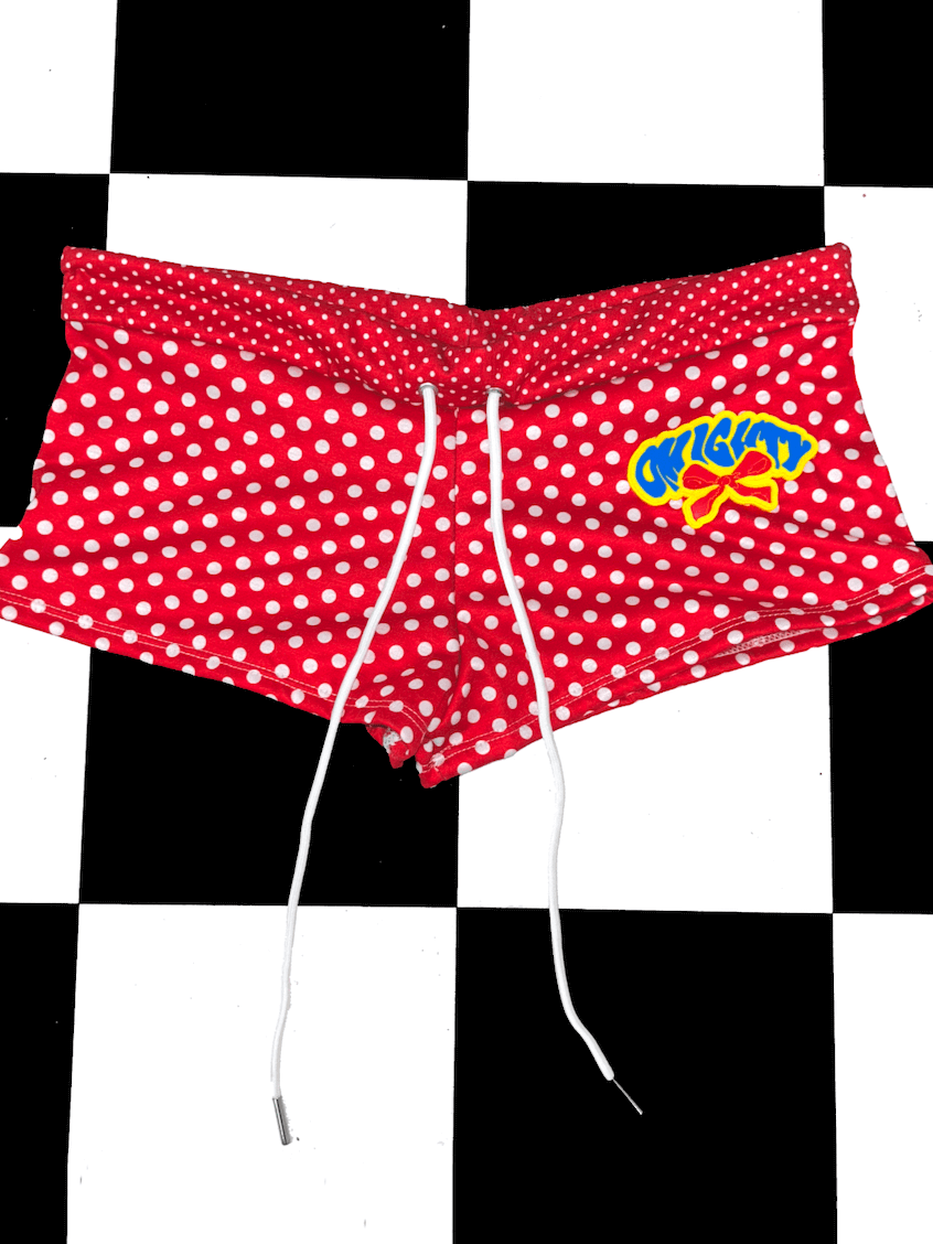 o'mighty RIBBON BOY SHORT IN RED POLKA