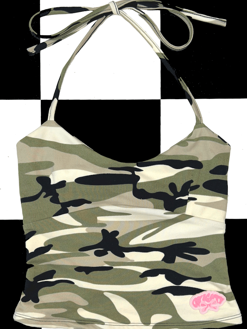 o'mighty RIBBON HALTER IN LIGHT CAMO