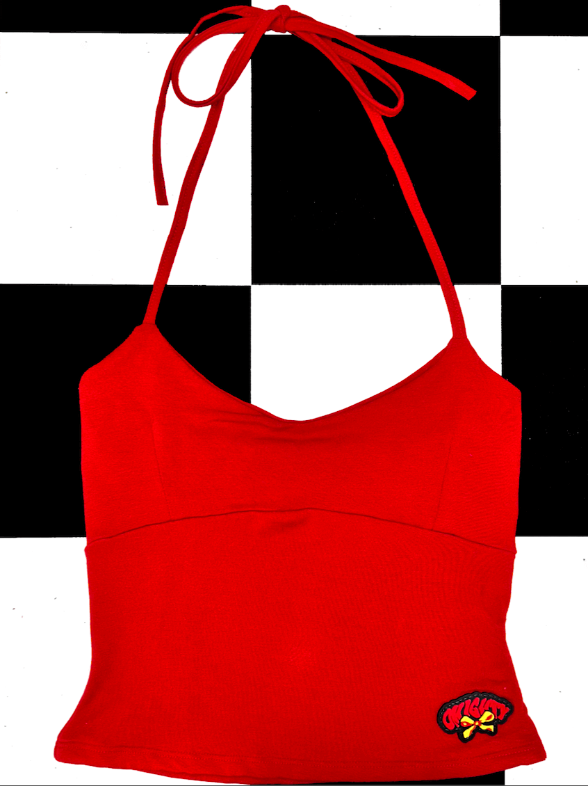 o'mighty RIBBON HALTER IN RED