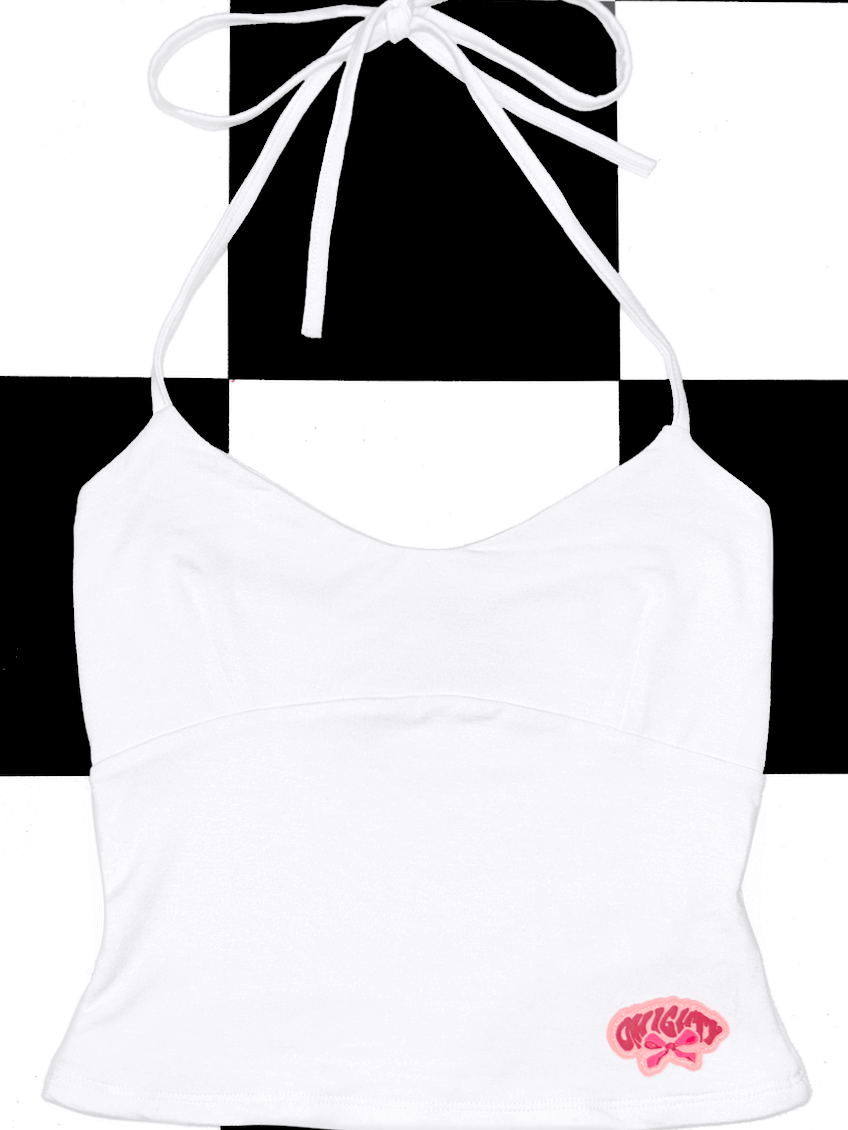 o'mighty RIBBON HALTER IN WHITE