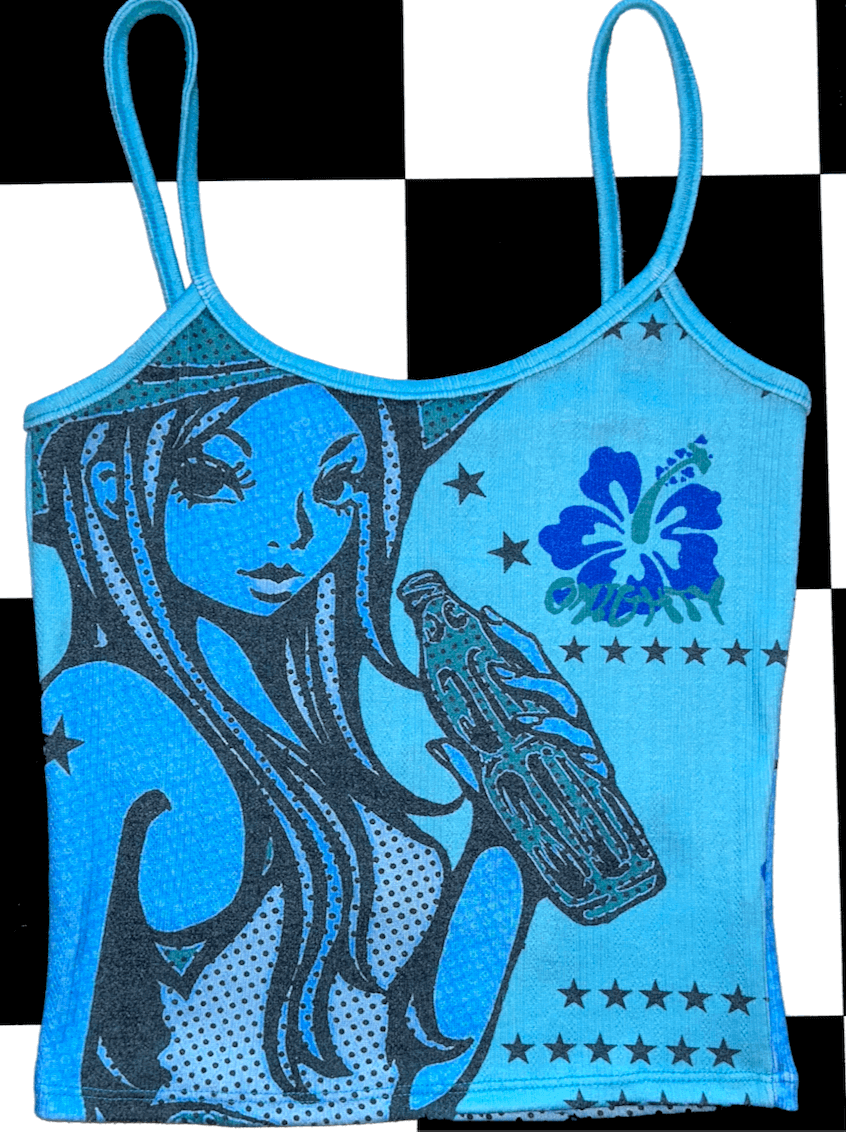 o'mighty RODEO PRINCESS POINTELLE TANK IN BLUE