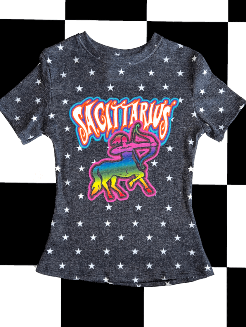o'mighty SAGITTARIUS STAR POINTELLE TEE