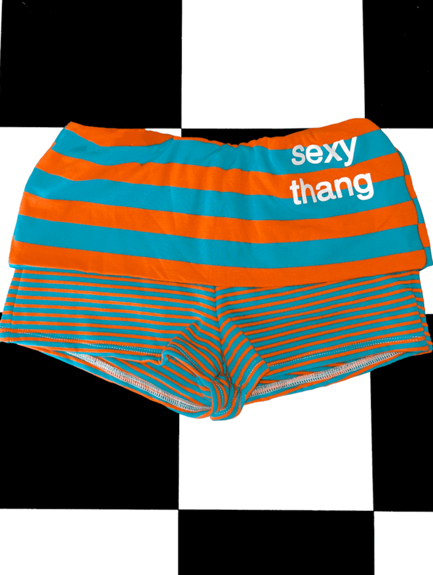 o'mighty SEXY THANG SHORT IN ORANGE STRIPES