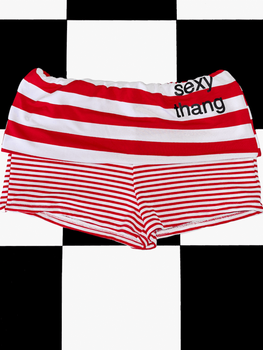 o'mighty SEXY THANG SHORT IN RED STRIPES