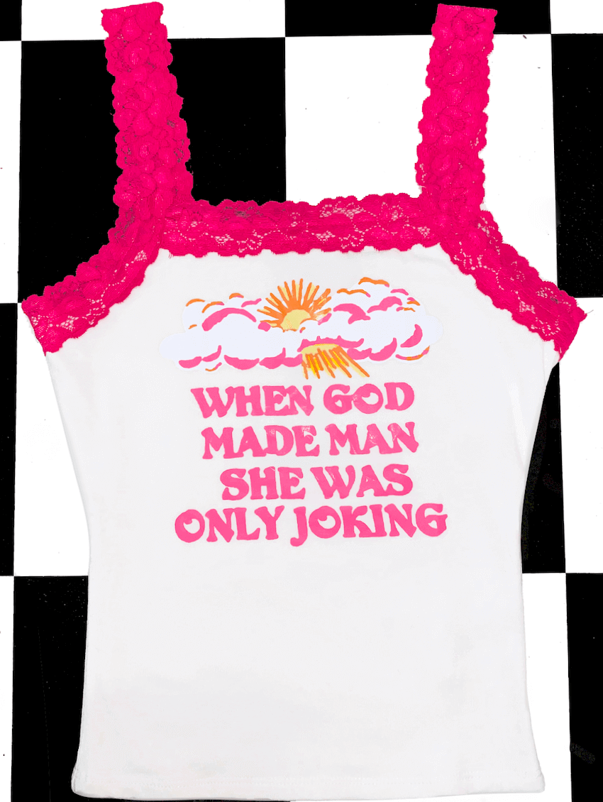 o'mighty SHE WAS ONLY JOKING LACE CAMI