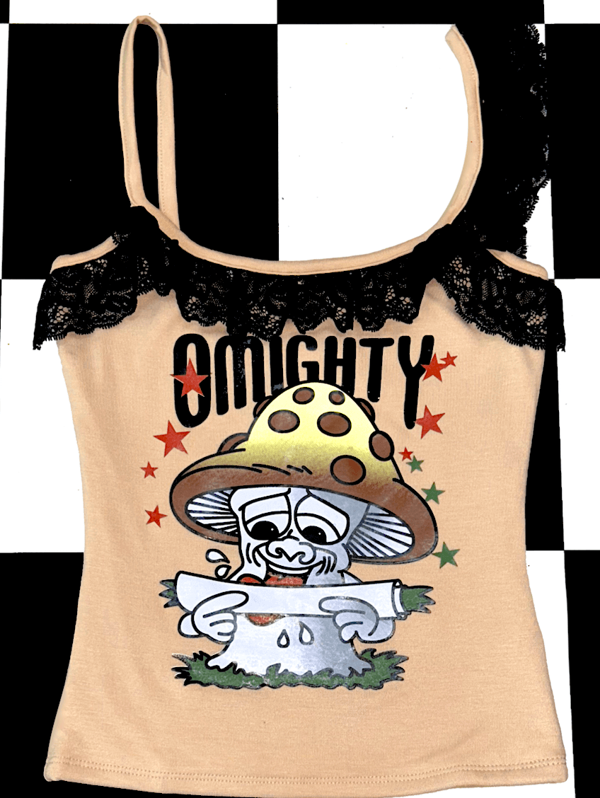 o'mighty SHROOM LOGO LACE CAMI